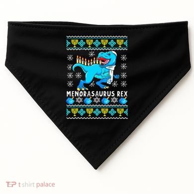 Menorasaurus Rex T Rex Dinosaur Hanukkah USA-Made Doggie Bandana