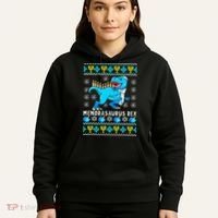 Menorasaurus Rex T Rex Dinosaur Hanukkah Hoodie thumb 5