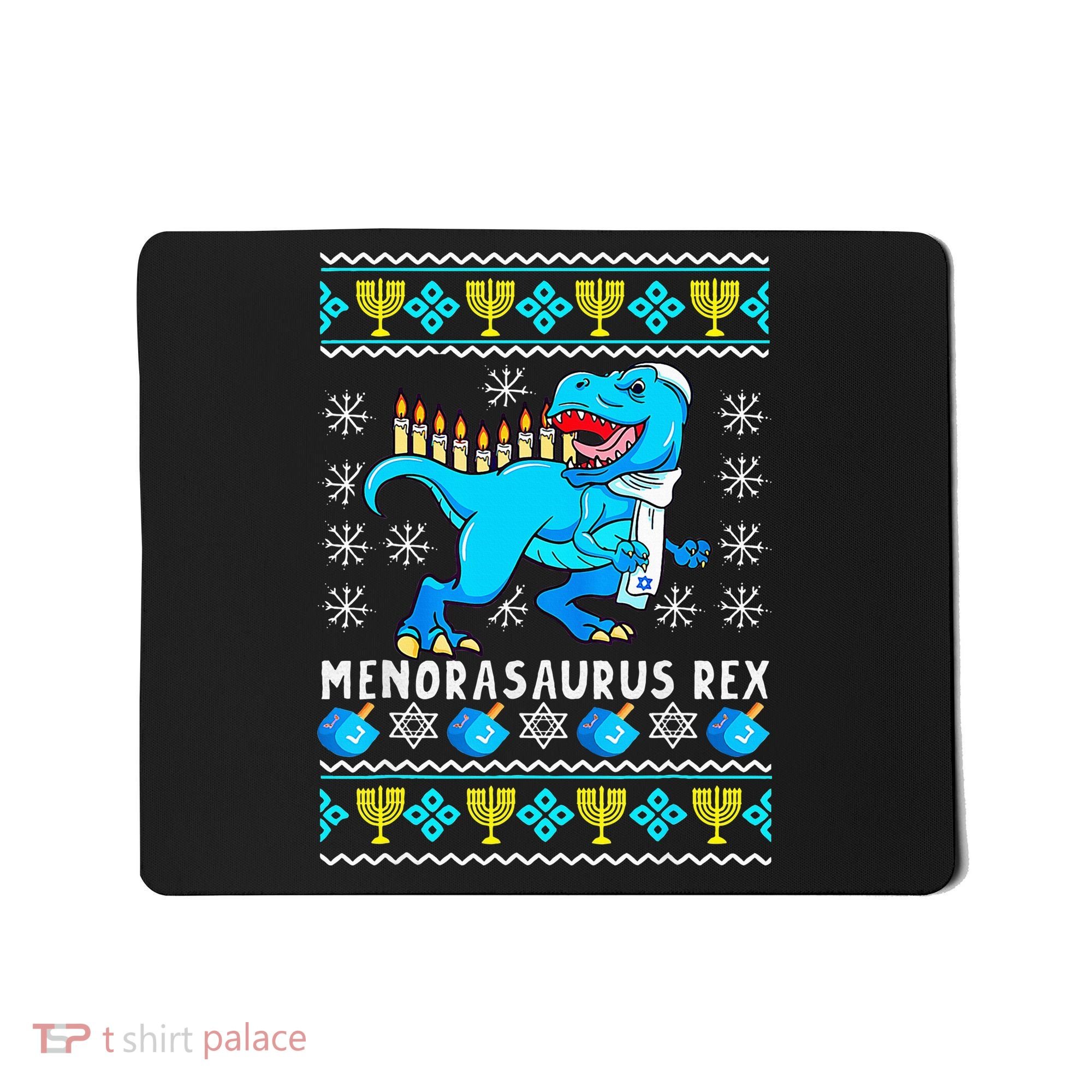 Menorasaurus Rex T Rex Dinosaur Hanukkah Mousepad