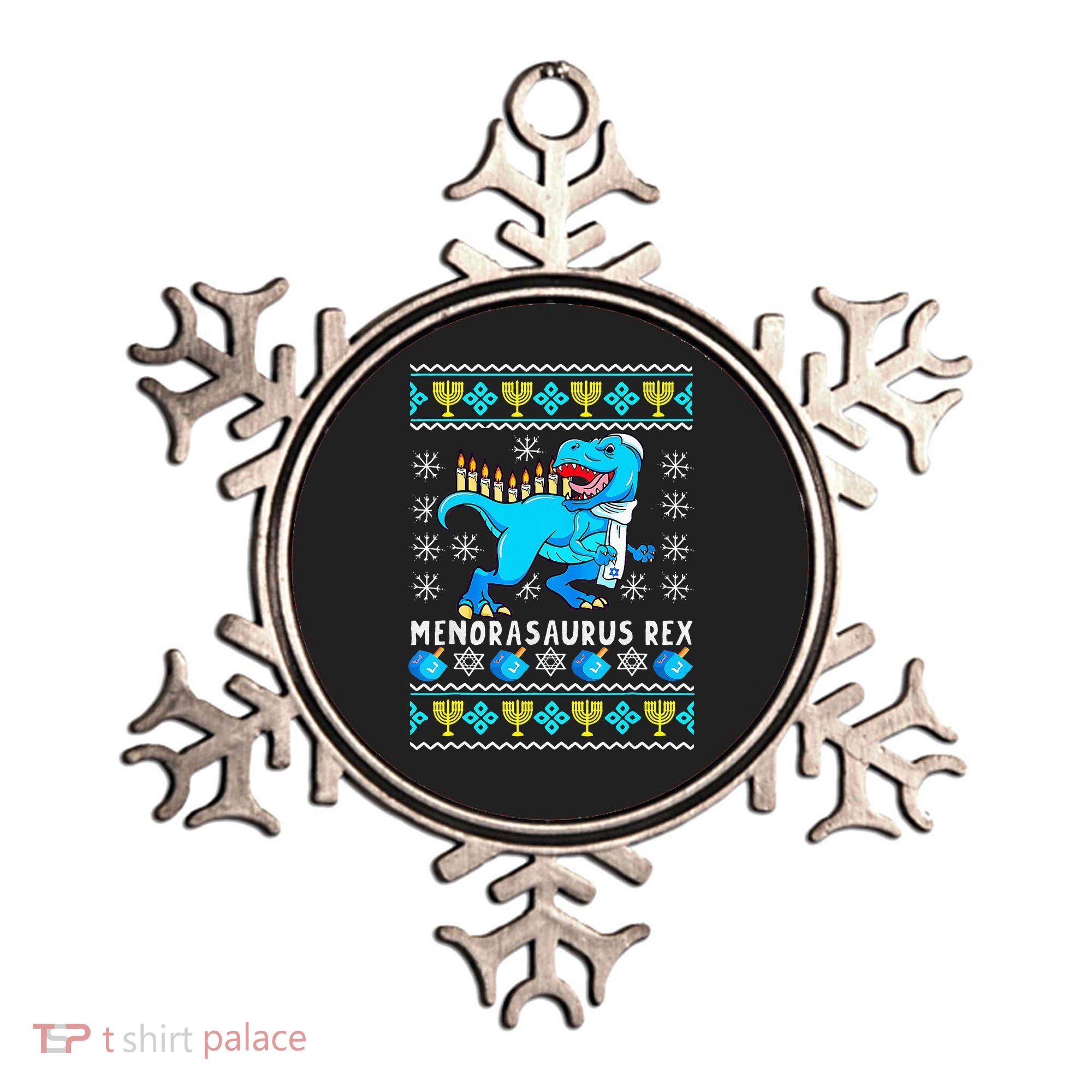 Menorasaurus Rex T Rex Dinosaur Hanukkah Ornament