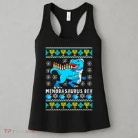 Menorasaurus Rex T Rex Dinosaur Hanukkah Women's Tank Top thumb 3