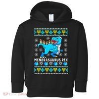 Menorasaurus Rex T Rex Dinosaur Hanukkah Toddler Hoodie thumb 0