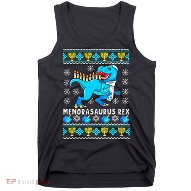 Menorasaurus Rex T Rex Dinosaur Hanukkah Tank Top