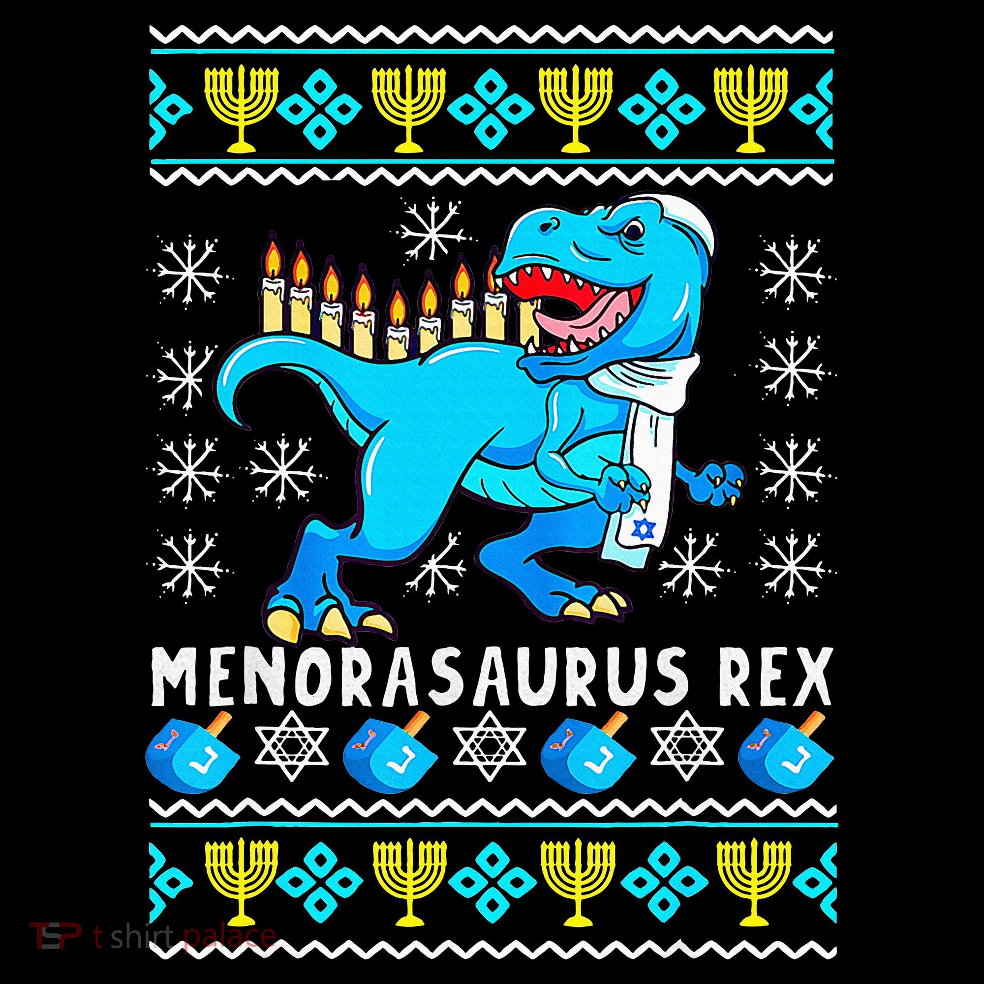 Menorasaurus Rex T Rex Dinosaur Hanukkah Toddler T-Shirt