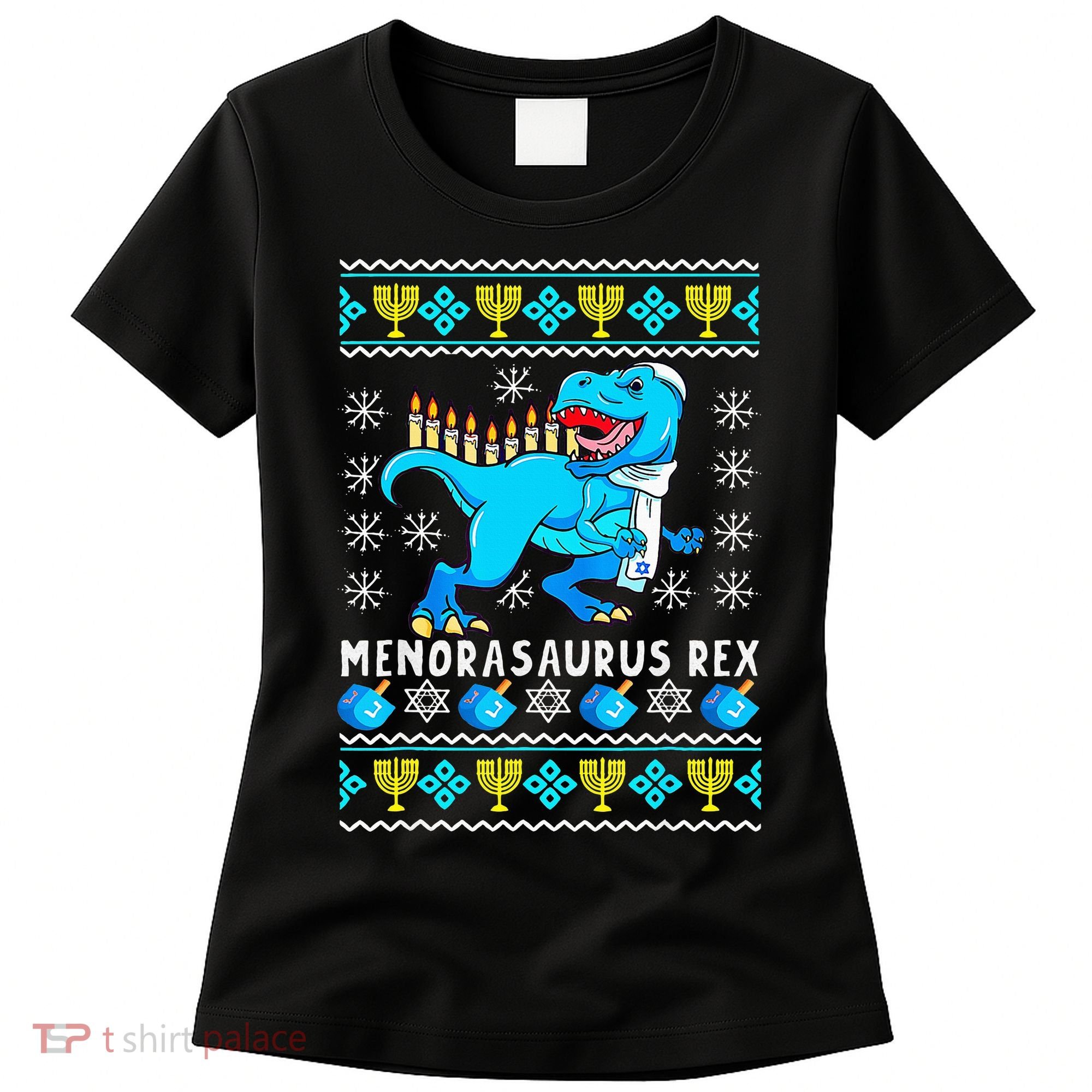 Menorasaurus Rex T Rex Dinosaur Hanukkah Women's T-Shirt