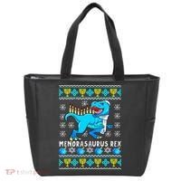 Menorasaurus Rex T Rex Dinosaur Hanukkah Tote Bag thumb 0