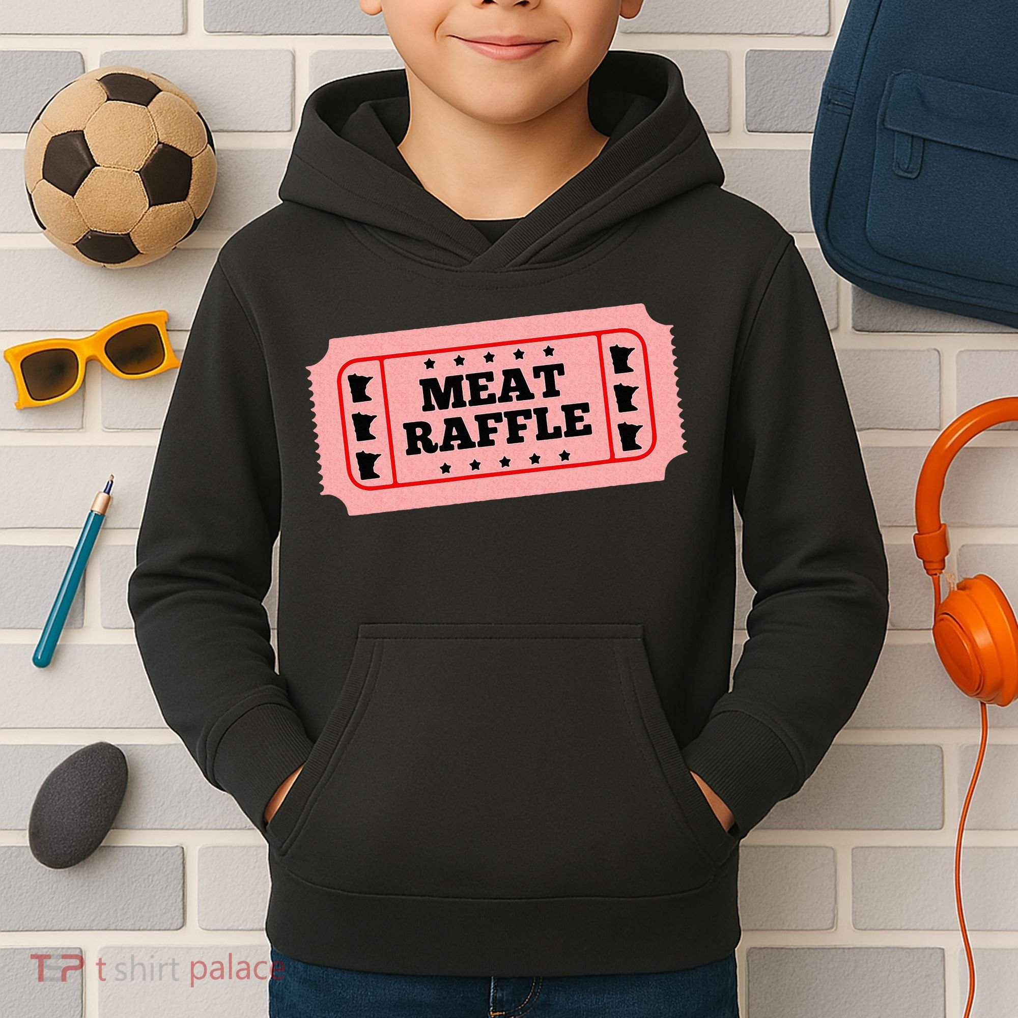 Meat Raffle Ticket Minnesota Kids Hoodie