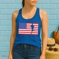 Marathon Runner Usa American Flag Race Running 4th Of July Funny Gift Women's Tank Top thumb 2