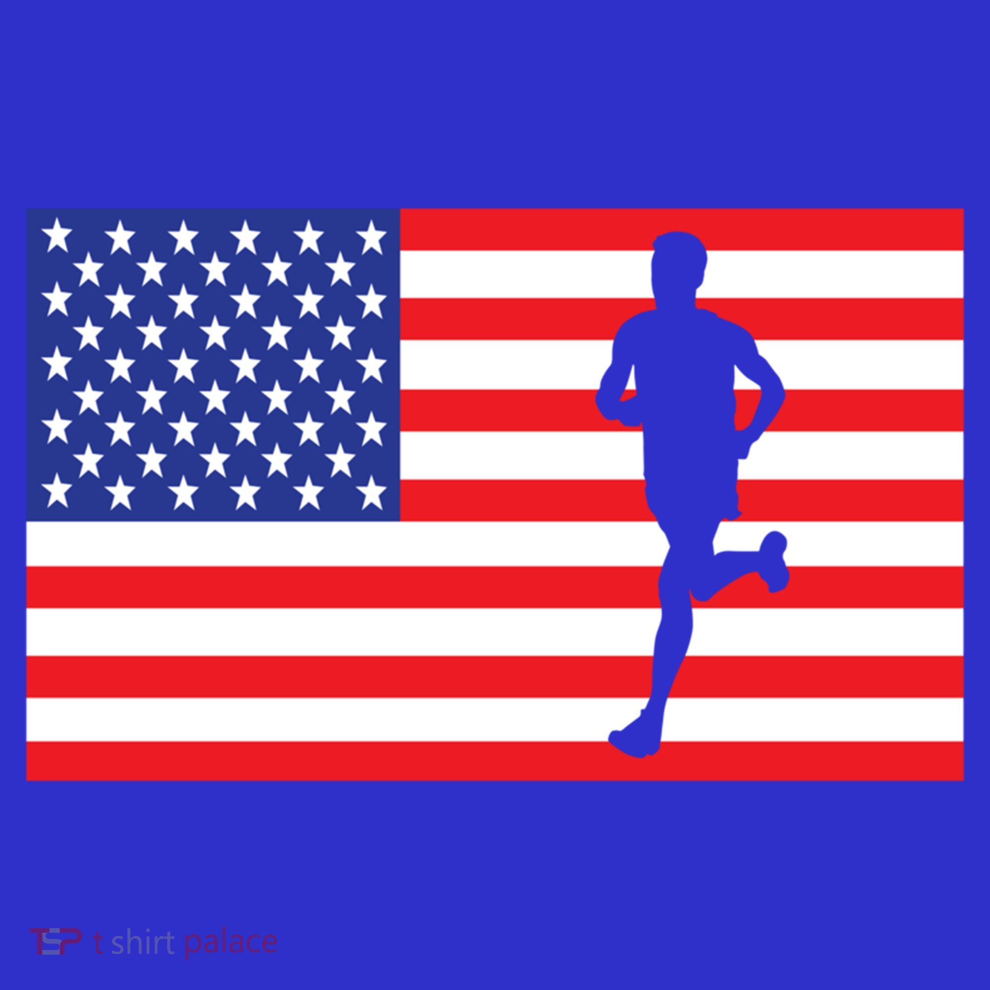 Marathon Runner Usa American Flag Race Running 4th Of July Funny Gift Women's Tank Top