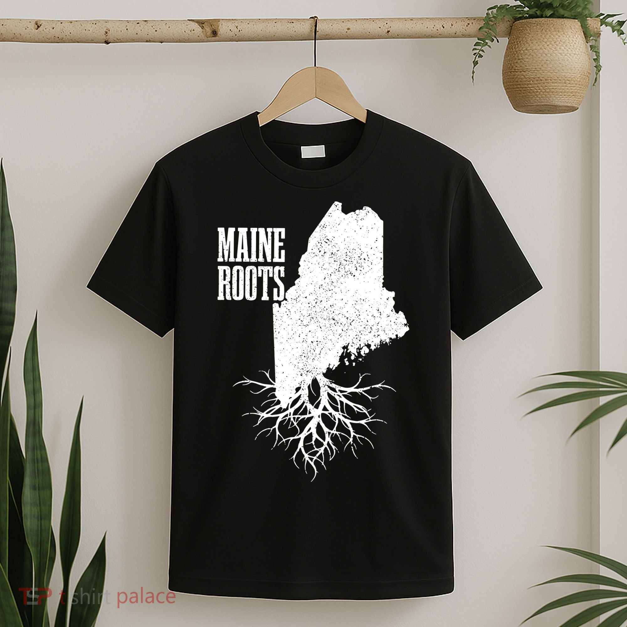 Maine Roots Vintage Usa Patriotic Pride State Map Gift T-Shirt