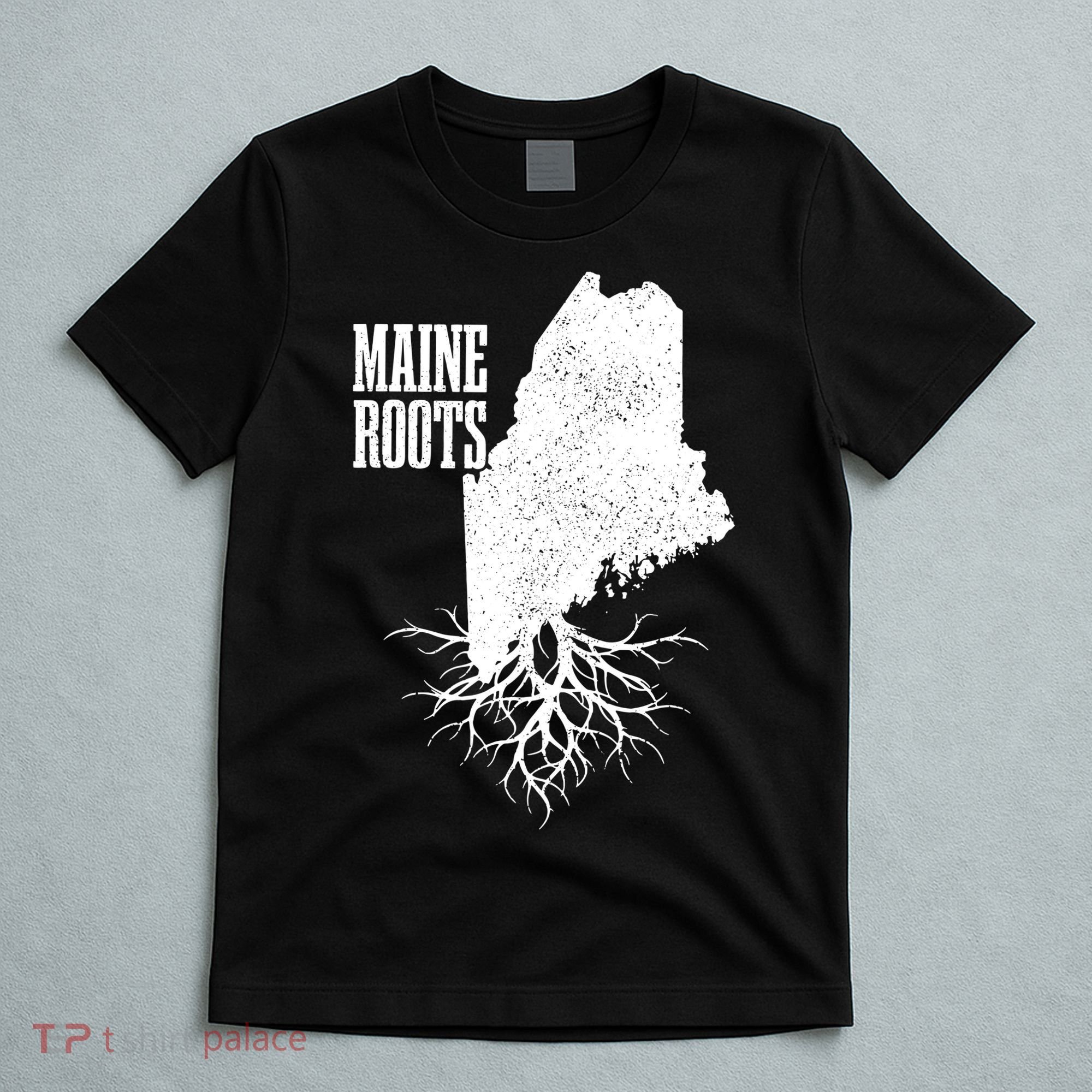 Maine Roots Vintage Usa Patriotic Pride State Map Gift T-Shirt