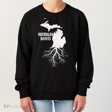 Michigan Roots Vintage Pride State Map Gift Women's Sweatshirt