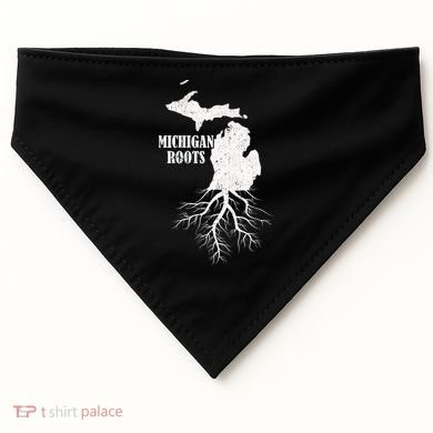 Michigan Roots Vintage Pride State Map Gift USA-Made Doggie Bandana
