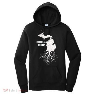 Michigan Roots Vintage Pride State Map Gift Women's Hoodie
