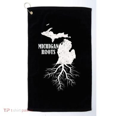 Michigan Roots Vintage Pride State Map Gift Golf Towel