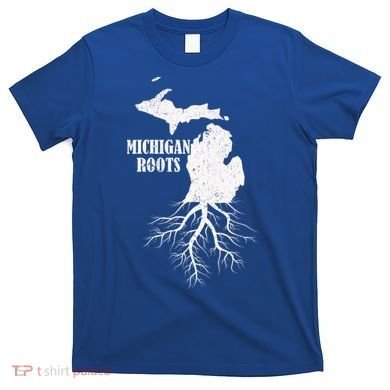 Michigan Roots Vintage Pride State Map Gift T-Shirt