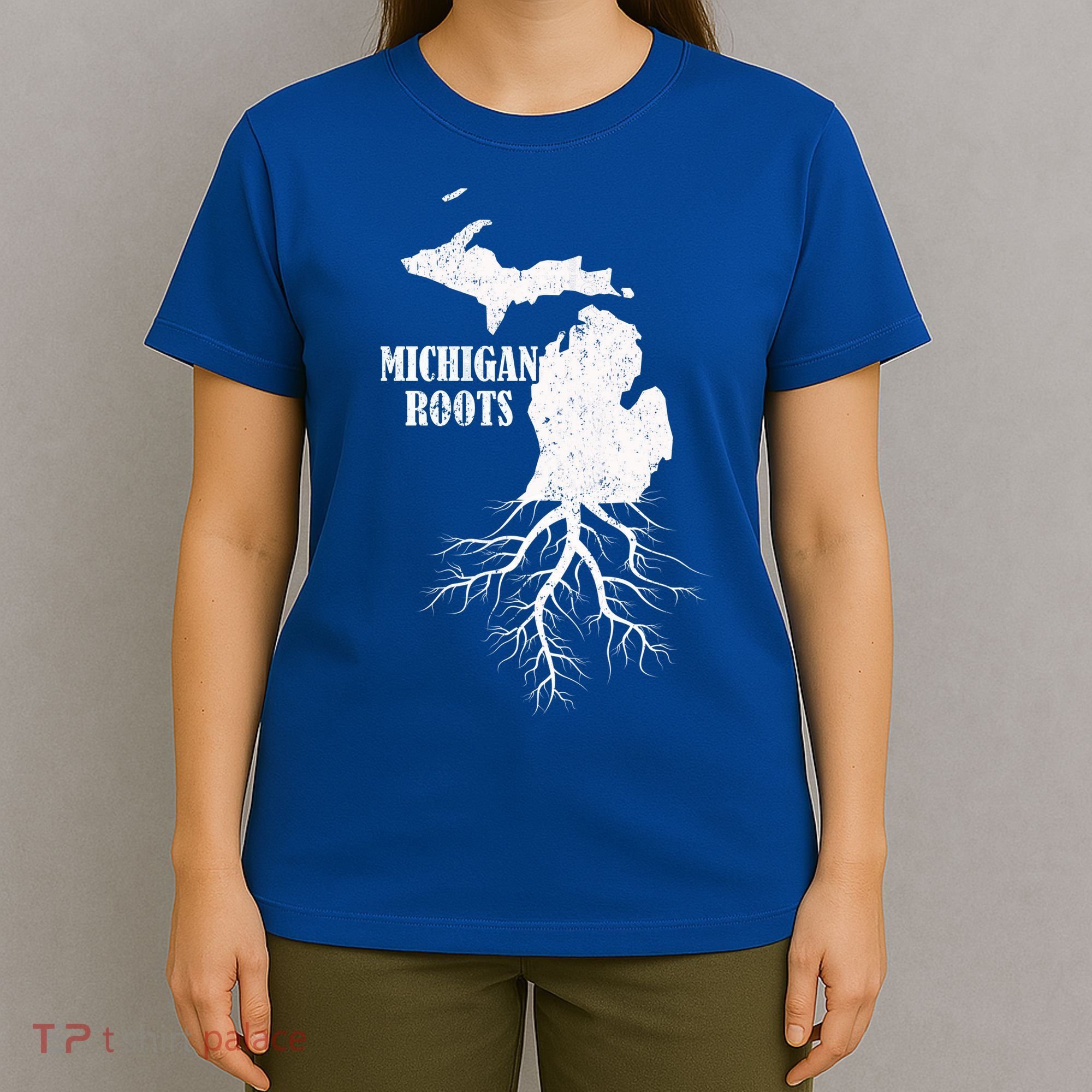 Michigan Roots Vintage Pride State Map Gift T-Shirt