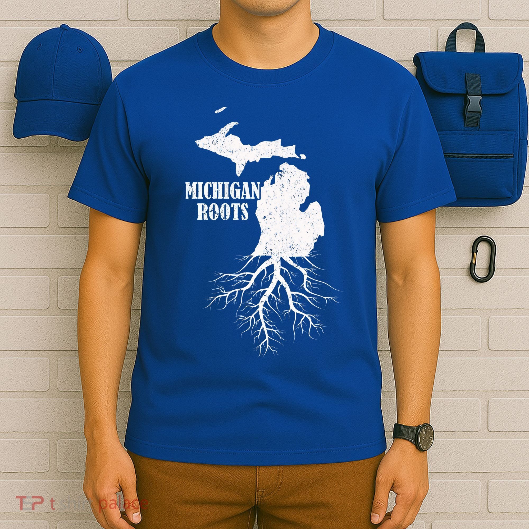 Michigan Roots Vintage Pride State Map Gift T-Shirt
