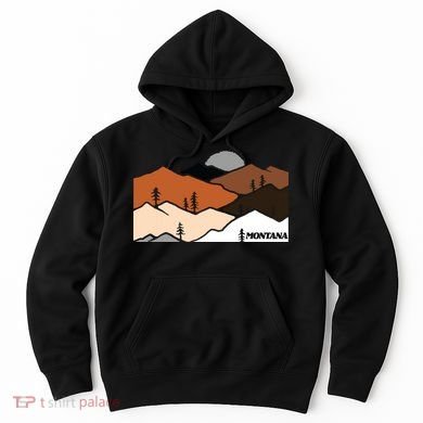 Montana Retro Vintage Mountain Outdoors State Graphic Hoodie