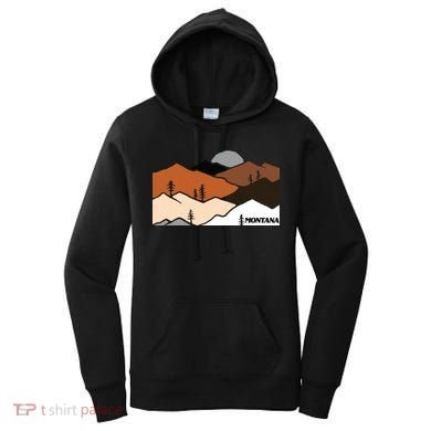 Montana Retro Vintage Mountain Outdoors State Graphic Women's Hoodie