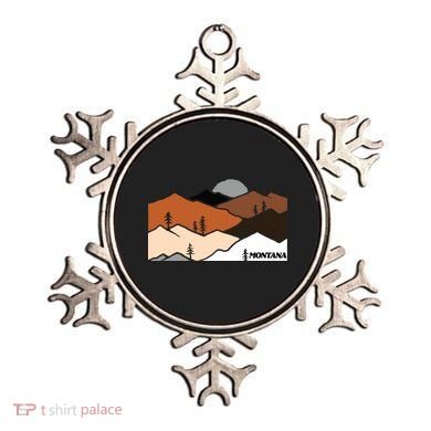 Montana Retro Vintage Mountain Outdoors State Graphic Ornament