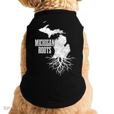 Michigan Roots Vintage Pride State Map Gift Doggie Tank