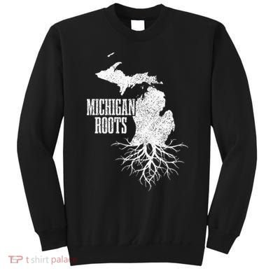 Michigan Roots Vintage Pride State Map Gift Sweatshirt