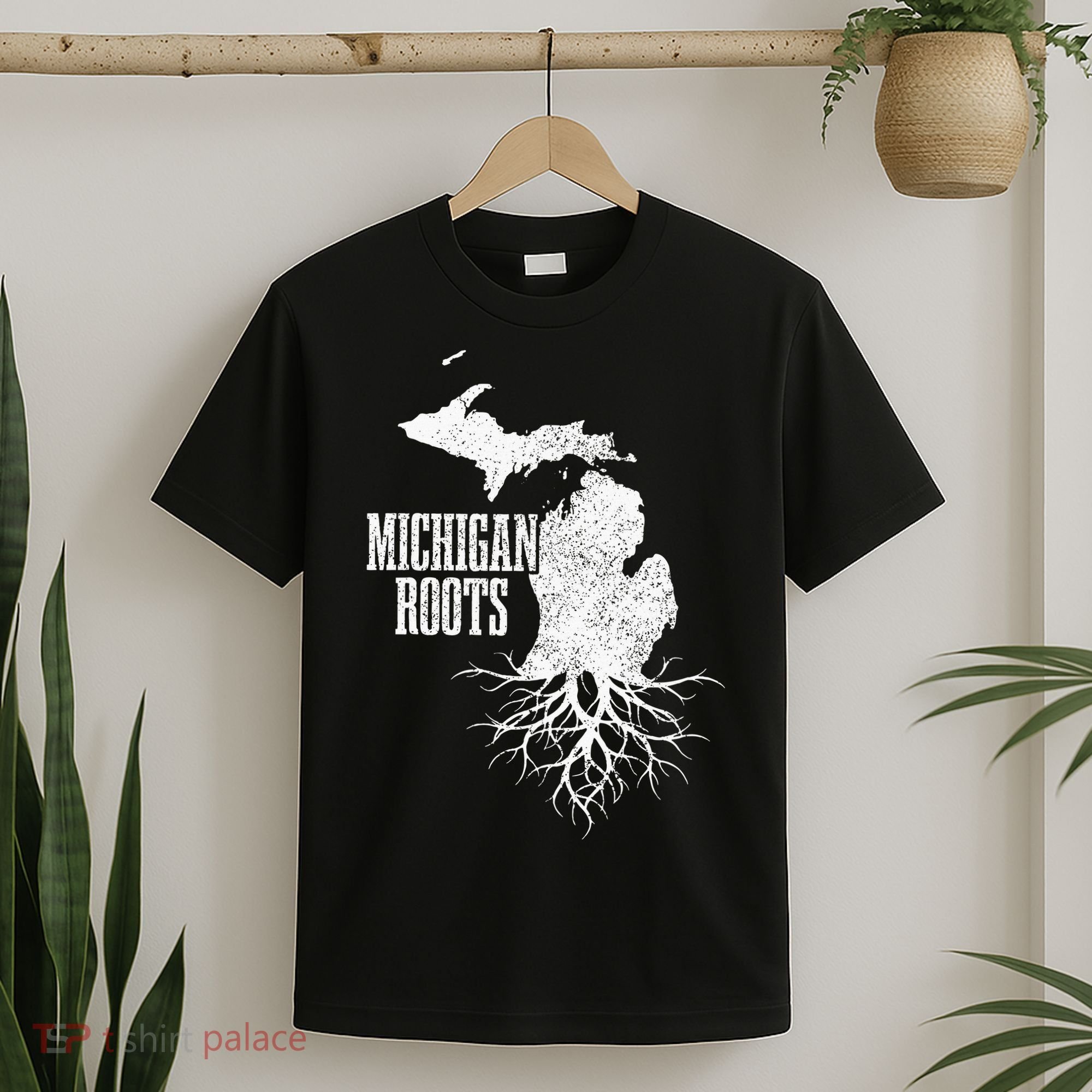 Michigan Roots Vintage Pride State Map Gift T-Shirt