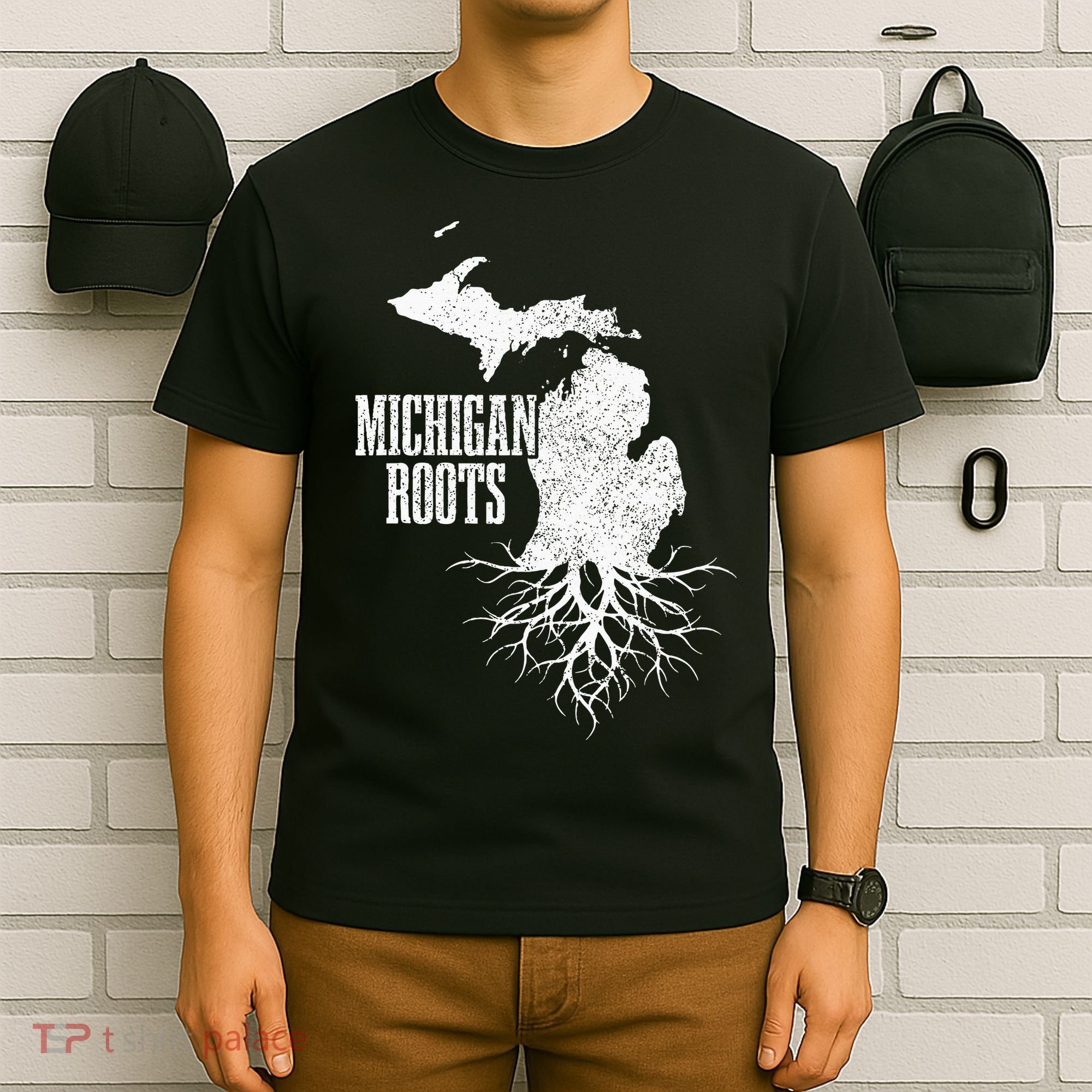 Michigan Roots Vintage Pride State Map Gift T-Shirt