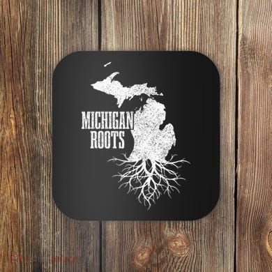 Michigan Roots Vintage Pride State Map Gift Coaster