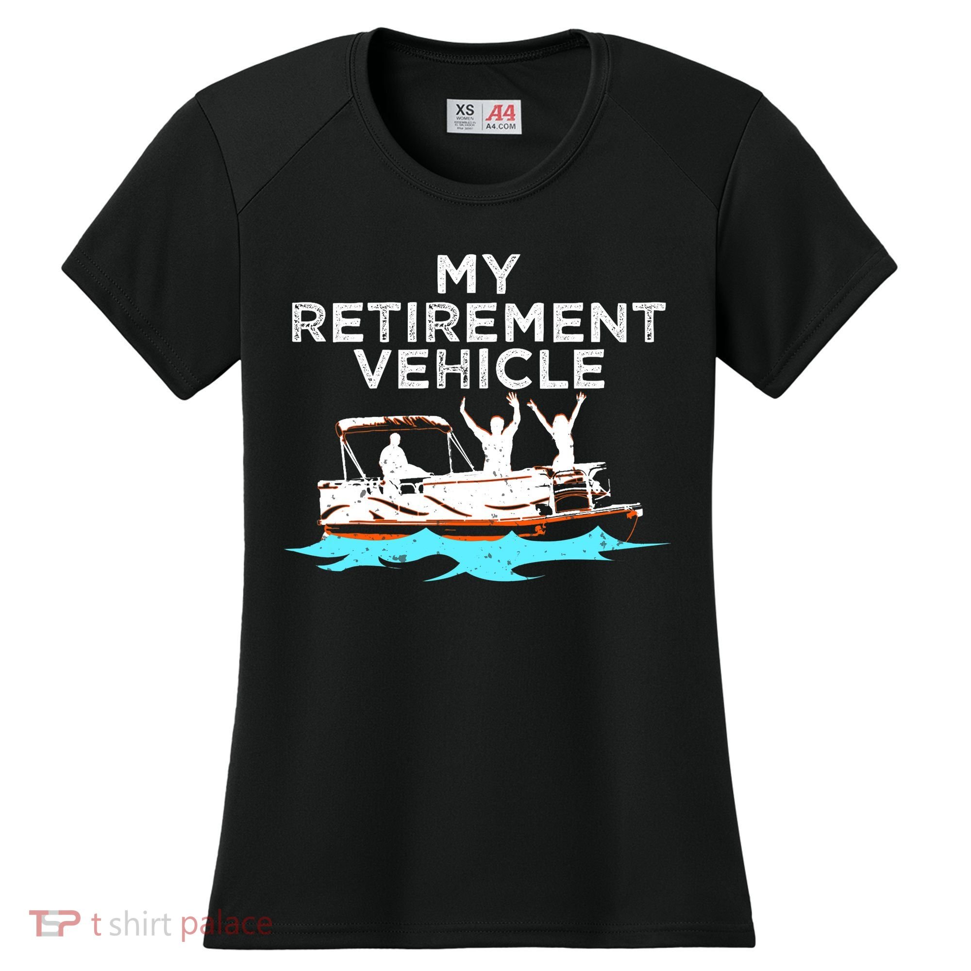 My Retirement Vehicle Funny Pontoon Boat Boating Gift Idea Women's Cooling Performance Crew T-Shirt