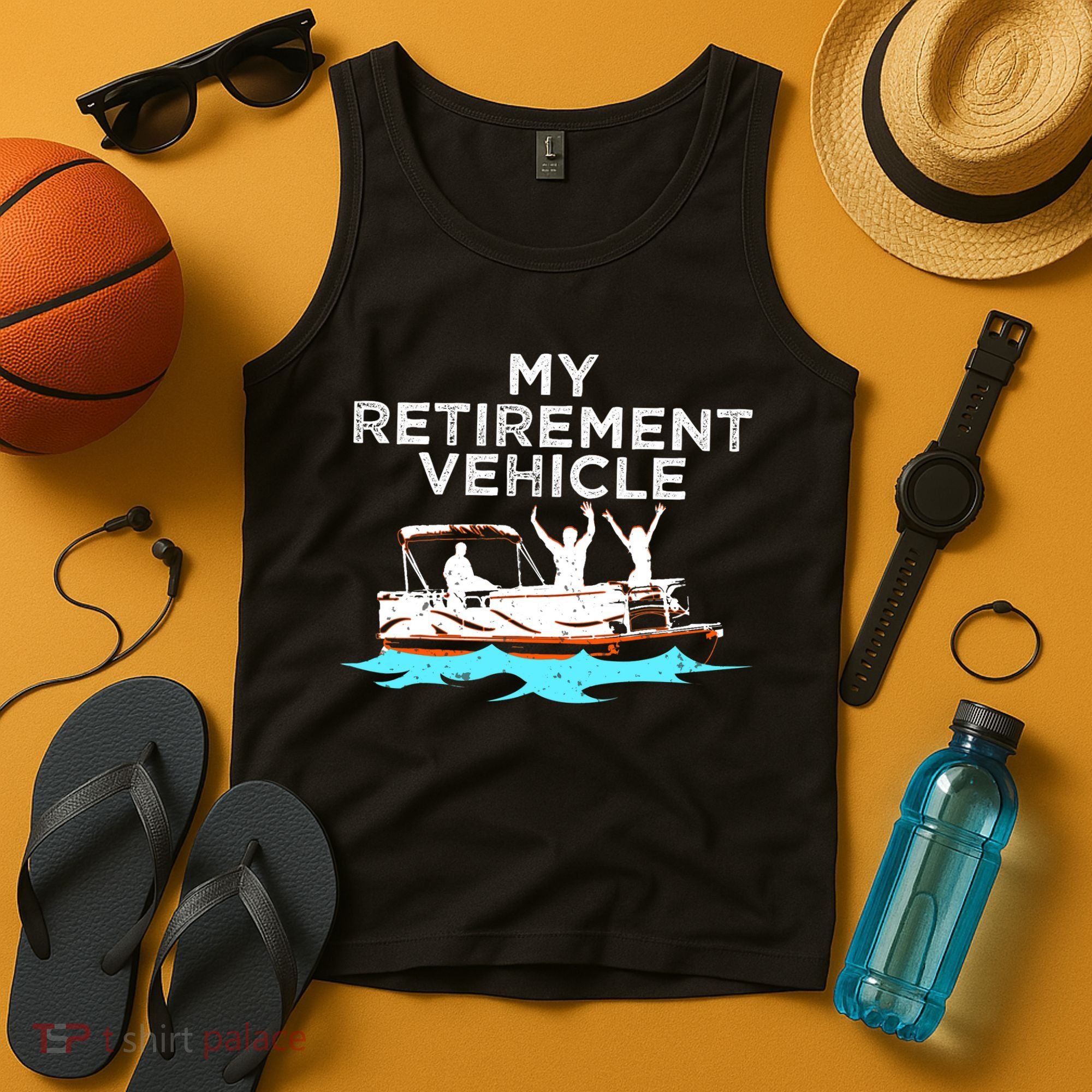 My Retirement Vehicle Funny Pontoon Boat Boating Gift Idea Tank Top