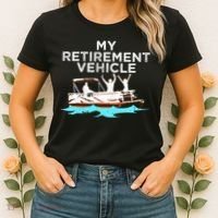 My Retirement Vehicle Funny Pontoon Boat Boating Gift Idea Women's T-Shirt thumb 2