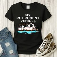 My Retirement Vehicle Funny Pontoon Boat Boating Gift Idea Women's T-Shirt thumb 3