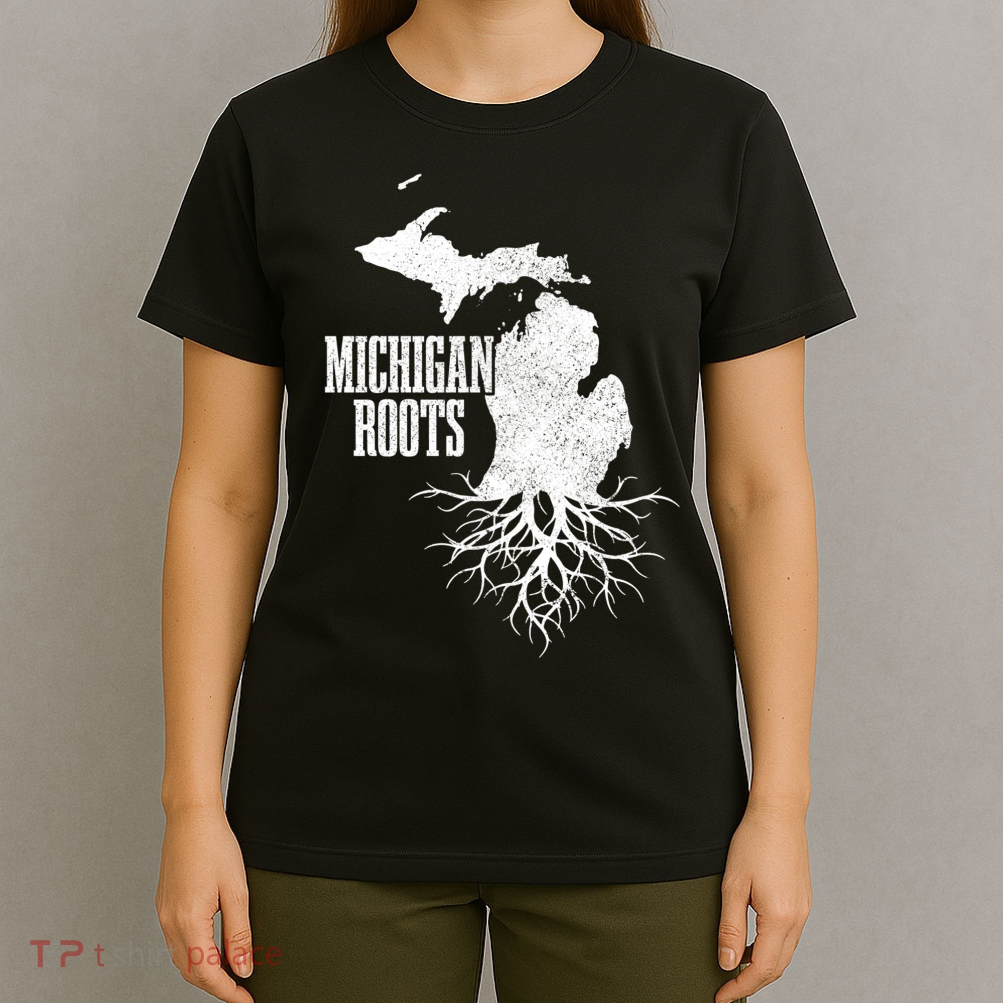 Michigan Roots Vintage Pride State Map Gift T-Shirt