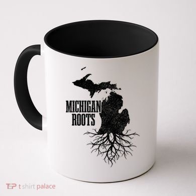 Michigan Roots Vintage Pride State Map Gift Coffee Mug