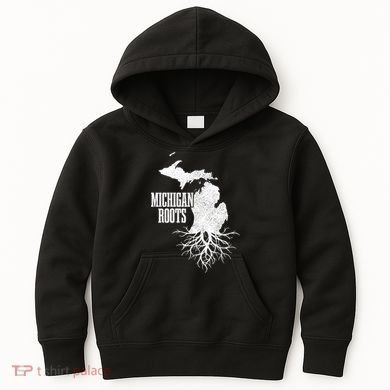 Michigan Roots Vintage Pride State Map Gift Kids Hoodie