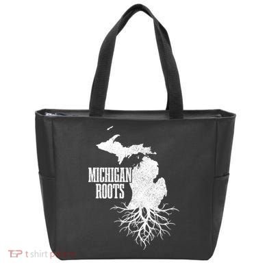 Michigan Roots Vintage Pride State Map Gift Tote Bag