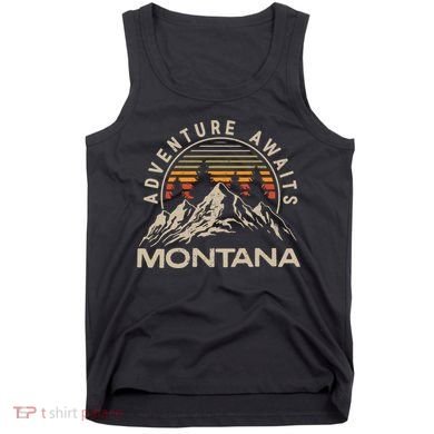 Montana Retro Vintage Outdoors Mountain Graphic Design Tank Top