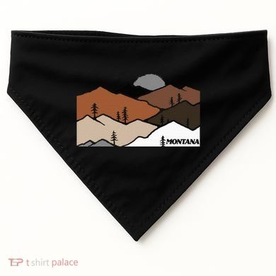 Montana Retro Vintage Mountain Outdoors State Graphic USA-Made Doggie Bandana