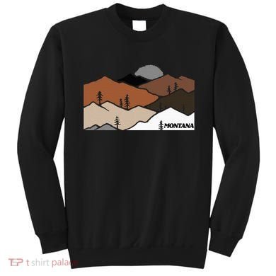 Montana Retro Vintage Mountain Outdoors State Graphic Sweatshirt