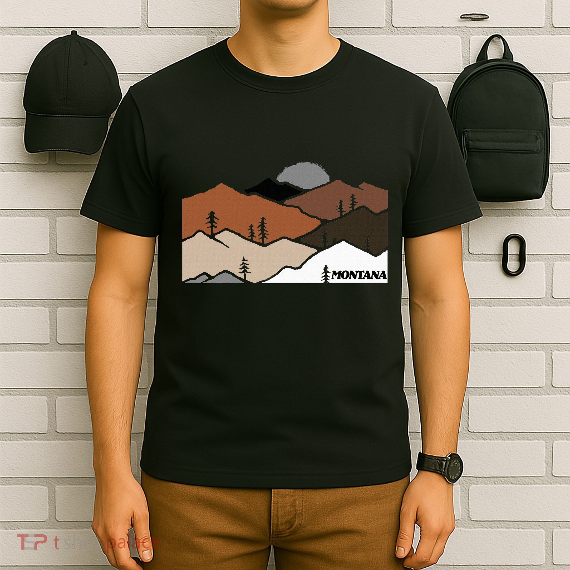 Montana Retro Vintage Mountain Outdoors State Graphic T-Shirt