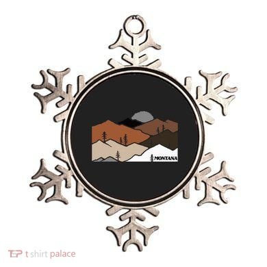 Montana Retro Vintage Mountain Outdoors State Graphic Ornament