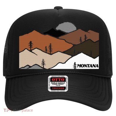 Montana Retro Vintage Mountain Outdoors State Graphic Hat