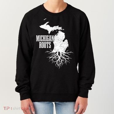 Michigan Roots Vintage Pride State Map Gift Women's Sweatshirt