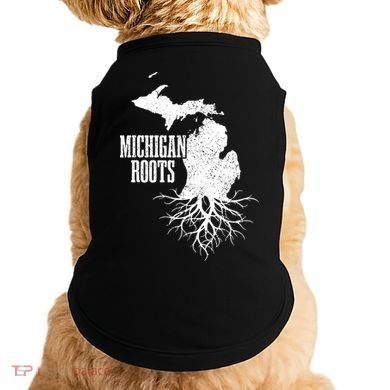 Michigan Roots Vintage Pride State Map Gift Doggie Tank
