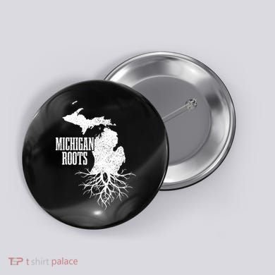 Michigan Roots Vintage Pride State Map Gift Button