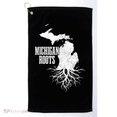 Michigan Roots Vintage Pride State Map Gift Golf Towel
