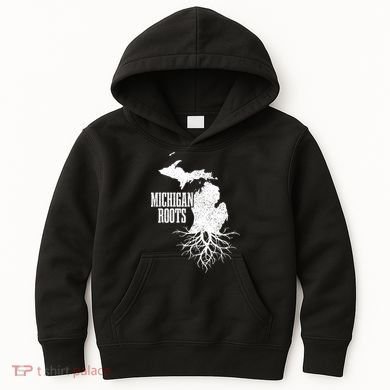 Michigan Roots Vintage Pride State Map Gift Kids Hoodie