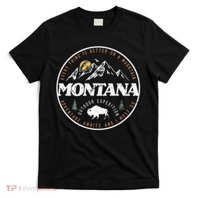 Montana Retro Vintage Mountain Outdoors State T-Shirt